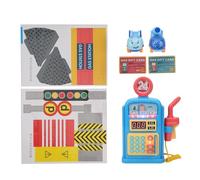 Cryfokt Jouet Interactif de Modèle de Scène de Station-Service avec Une Apparence Mignonne, IC Vocal Anglais, pour Les Enfants, Plastique + Composants électroniques ((Version Bleu-Anglais))