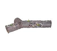 Cryfokt Jouet Tube Interactif Pliable et Lavable pour Chat et Petits Animaux de Compagnie avec Grain de Bois Réaliste 150 X 25 X 65 Cm
