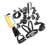 Cryfokt Kit D'accessoires pour Caméra d'action de Pêche, Bandeau Réglable, Sangle de Poitrine, Support à Ventouse pour Voiture, pour 11 10 9 8 7 6 5