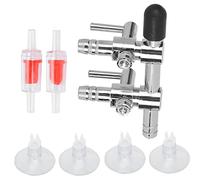 Cryfokt Kit D'aspiration de Clapet Anti-Retour pour Aquarium avec Contrôle du Volume d'air à 2 Voies, Régulation Pratique de L'oxygène pour Les Aquariums, Acier Inoxydable et Plastique de Haute
