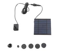 Cryfokt Kit de Pompe de Fontaine Solaire 1,2 W 7 V Pompe à Eau sans Balais avec 4 Buses pour Bain d'oiseaux de Jardin Décoration de Petit étang Caractéristique d'Eau Extérieure