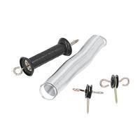 Cryfokt Kit de Portail de Clôture électrique, Accessoire à Ressort de 5m avec Poignée, Clous Isolés pour le Bétail