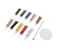 Cryfokt Kit de Réparation de Meubles en Bois, 10 Couleurs, Kit de Retouche Facile à Utiliser pour la Finition des Meubles, 10 Tubes Comprenant une Palette et un Pinceau