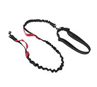 Cryfokt Laisse élastique Réglable pour Chien, Corde élastique Extensible avec Poignées Rembourrées pour Grands Chiens, Entraînement à la Marche, Promenades et Randonnées Nocturnes (Rouge)