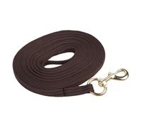 Cryfokt Ligne d'entraînement à Cheval, ténacité élevée 8,2 M Abriebof Flexible -Rope Contrôle Confortable Vous Reste Réutilisable avec des Crochets en Laiton pour Le Remorquage (Brown)