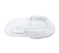 Cryfokt Lit pour Chien de Taille Humaine, Remplissage Riche, Fond en PVC Pliable, Soutien Confortable, Lit d'hiver pour Personnes, Gris Clair, adapté aux études, 180x115x25CM