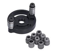 Cryfokt Localisateur de Perforateur Réglable, Guide de Perçage en Alliage D'aluminium pour la Menuiserie de Précision, Localisateur 1 Pièce avec 8 Bagues de Perçage