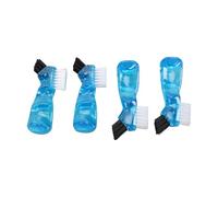 Cryfokt Lot de 4 Brosses à Prothèses Double Face, Tête Coudée Souple avec Poignée Antidérapante pour Nettoyer les Dispositifs de Retenue des Prothèses Dentaires, Protections de Nuit, Fausses Dents,