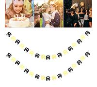 Cryfokt Lot de 6 Bannières Numérotées de 2 M avec Lettres à Suspendre, Décoration de Fête d'anniversaire en Papier avec Autocollants Transparents pour Accessoires de Studio de Mariage, Kit de (30)