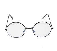 Cryfokt Lunettes de Vue à Verres Transparents de Style Vintage Lunettes à Monture Métallique Classiques pour Hommes et Femmes Protection contre les Radiations pour un Usage Quotidien au Bureau (BLACK)