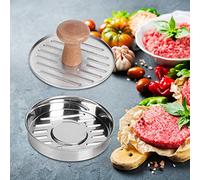 Cryfokt Machine à Galettes de Hamburger en Acier Inoxydable 304 Durable, Outil de Presse Ergonomique pour des Tartes à la Viande Cohérentes, Idéal pour la Cuisine à la Maison, 2 Unités