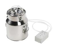 Cryfokt Machine à Traire de Chèvre 14 L, Pompe à Vide électrique Portable avec Clapet Anti-retour D'arrêt Automatique et Seau en Acier Inoxydable, pour la Traite des Vaches et des (Prise UE)