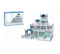 Cryfokt Maison de Poupée Château de Princesse Bricolage Jouets de Jeu pour Filles, Maison de Poupée Lumineuse avec Meubles pour L'interaction Familiale, Adaptée au Développement de L'intelligence des