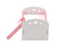 Cryfokt Maison pour Hamster aux Couleurs Vives pour Dormir et Jouer dans Un Design de Château pour Petits Animaux, Nid à 2 Couches pour Cochon d'Inde et Hamster, Bois et Plastique (Pink)