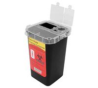 Cryfokt Mallette D'élimination des Objets Tranchants Boîte de Rangement de Lames en Plastique Sécurisée pour Salons de Coiffure et de Tatouage, 1 X étui D'élimination des Lames (BLACK)