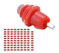 Cryfokt Mangeoire à Eau pour Poulet, 100 Pièces, Tétine à Vis pour Volaille, Nettoyage à 360 Degrés, Installation Facile, Arrosage Sain, Plastique + Acier Inoxydable (Grosse tête)