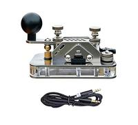 Cryfokt Manipulateur Morse CW, en Acier Inoxydable, avec Course Réglable, Prises Jack 3,5 Mm, : 5 X 9 X, Cm, pour Radioamateurs débutants.