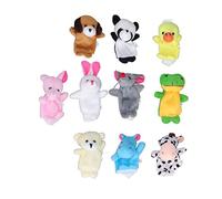 Cryfokt Marionnettes à Doigt en Peluche Mignonnes, 10 Pièces, Marionnettes à Main en Forme d'animal Doux pour Enfants de 3 Ans et Plus, Jeu Imaginatif Amusant