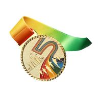 Cryfokt Médaille du Gagnant Texture Exquise Médaille Robuste pour Camp d'été Sportif, en Alliage de Zinc avec Ruban pour Compétition Sportive (Gold)