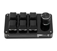 Cryfokt Mini Clavier de Raccourcis de Clavier de Jeu Mécanique Portable pour Les Tests en Laboratoire et en Ligne de Production, Matériau Acrylique Durable, 6 Touches (Tout Noir)