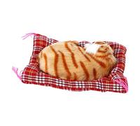 Cryfokt Mini Jouet en Peluche Mignon de Chaton Endormi de Simulation pour Enfants, Cadeau de Noël, fabriqué en Peluche et en Plastique, Taille Mini, Jouet Sonore de Chaton pour la Décoration