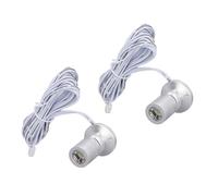 Cryfokt Mini Projecteur LED USB 5V, 1 à 2 Spots pour Vitrine à Bijoux, Porche, monté et Fixe (Lumière chaude)