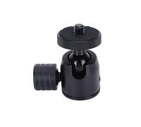 Cryfokt Mini Rotule, Trépied d'appareil Photo Mini Rotule à avec Adaptateur de Montage pour Griffe Porte-accessoires avec 1 X pour Remplacement de Lumière de Remplissage pour Trépied (boule noire)