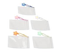 Cryfokt Mini Sac Photo en PVC Transparent de 3 Pouces avec étiquette de Fleur, Support Photo Portable, Paquet de 5, pour Stocker et Partager Vos Précieux, Mariages