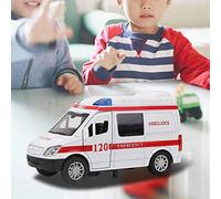 Cryfokt Mini Véhicule Jouet D'ambulance Stimulant en Alliage 1:32, avec Lumière et Son, Jouet Durable pour Tout-Petits pour L'interaction Parent-Enfant (Rouge)