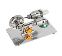 Cryfokt Modèle de Moteur de Moteur Stirling, Sortie 3,0 V 5,0 V, Construction en Alliage de Zinc, alimenté à l'Alcool, Jouet Scientifique éducatif avec Lampe à Alcool en Tube de Verre pour Enfants en