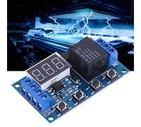 Cryfokt Module de Relais de Minuterie avec Bouton D'arrêt et Mode Veille pour Alimentation DC 6 V ~ 30 V, Module de Commutation de Minuterie Réglable pour Appareils électroménagers