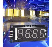 Cryfokt Module de Tube D'affichage LED, Tube Numérique Haute luminosité à 4 Chiffres et 7 Segments pour Bibliothèque TM1637.h (Blue)