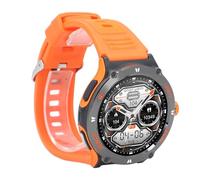 Cryfokt Montre Connectée Bluetooth 5.3, Résistante à l'eau, Légère, Moniteur d'activité Physique, pour Sports de Plein Air, Hommes et Femmes, écran Tactile de 1.53 Pouces (Orange)