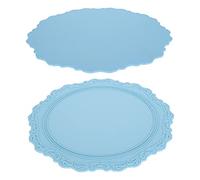 Cryfokt Napperon élégant en Silicone Antidérapant et Résistant à la Chaleur pour la Cuisine à Domicile, Coussin Isolant Rond de Conception Simple, Facile à Nettoyer et Durable, adapté à Une (Bleu