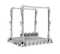 Cryfokt Newtons Cradle, 5 Boules Métalliques de qualité Supérieure en Nylon, Boules d'équilibre, Pendule Physique de Bureau, Gadget Scientifique avec Démonstration d'économie 'énergie pour Le