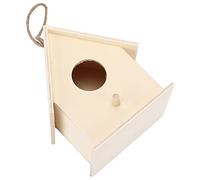 Cryfokt Nichoir en Bois Naturel, Durable, Sûr, Nids de Bricolage pour Jardins Extérieurs, Panneau Composite, 1 unité (Grand modèle avec Corde de Chanvre n°6)