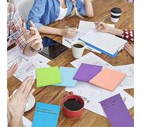 Cryfokt Notes Lignées Auto-adhésives 100X150mm, 45 Blocs-Notes, 6 Couleurs pour L'écriture, Blocs-Notes à Forte Adhérence, Essentiels pour le Bureau et L'école