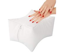 Cryfokt Oreiller à Main pour Nail Art, Repose-bras en PU Doux et Confortable pour Manucure et Pédicure, Idéal pour un Usage en Salon et Personnel (WHITE)