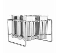 Cryfokt Outil de Fabrication de Moules à Crème Glacée en Acier Inoxydable, pour le Bricolage, 6 Glaces à la Fois, étagère Lisse, Belle et Durable pour la Cuisine Domestique (Tête plate double rainure)