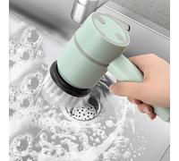 Cryfokt Outil de Nettoyage de Brosse électrique Multifonction Puissant en Plastique Fil avec Poignée étendue pour Cuisine Salle de Bain, Batterie au Lithium 800 Mah (Vert 800mah)