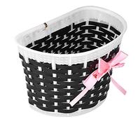 Cryfokt Panier Avant de Vélo et de Scooter pour Enfants, Beau Support de Courses Pratique, Facile à Installer, Panier Durable Résistant aux Chocs pour Enfants Filles, Noir et Blanc 20 X 13,5 X 13 Cm