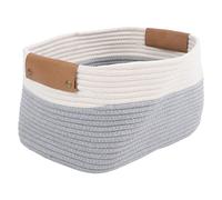 Cryfokt Panier de Couverture tissé en Corde de Coton de Grande capacité avec Poignée pour L'organisation des Jouets à Linge, Durable pour Chambre D'enfant, Salle Familiale, 1 X Panier en Corde