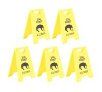 Cryfokt Panneau de Vomi de Chat, Panneau D'avertissement Drôle et Durable pour les Propriétaires D'animaux Domestiques, 5 Pièces, ABS étanche 2,64 X 3,94 Pouces (Motif de chien)