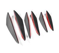 Cryfokt Pare-Choc de Voiture en Fiber de Carbone, 6 Pièces, Lèvre de Spoiler Séparateur pour Les Modèles, PVC Noir Universel, 3 Tailles