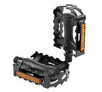 Cryfokt Pédale de Vélo de Route de Montagne Antidérapante, Roulements en Acier à Haute Teneur en Carbone, Pédale de Vélo Compacte et Légère pour Course sur Terrain, Alliage D'aluminium Rouge, 1