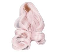 Cryfokt Perruque de Poupée Longue Bou en Soie Douce avec Raie Centrale pour Poupées Articulées 1/3, Cuir Chevelu simulé, 1 Pièce (PINK)