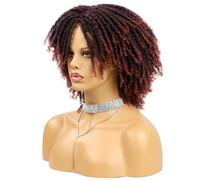 Cryfokt Perruques Dreadlock Courtes pour Hommes et Femmes, Perruque Tressée Synthétique élégante pour un Usage Quotidien, Texture Douce Naturelle, Longueur de 6 Pouces (BROWN)