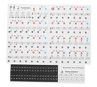 Cryfokt Piano Key Stickers, Light and Thin Transparent PVC Grades - Notes -Stickers for Decoration for Music Leçons pour les Débutants pour les Amateurs de Piano (COLORFUL)