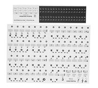Cryfokt Piano Key Stickers, Light and Thin Transparent PVC Grades - Notes -Stickers for Decoration for Music Leçons pour les Débutants pour les Amateurs de Piano (BLACK)