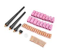 Cryfokt Pièces de Torche de Soudage 53 Pièces Ensemble Buse à Gaz de Haute qualité Wp-9 20 25 Projet de Coupe Complet en Douceur Buse D'alumine Pince Tasse Kit Matériau Céramique pour Torche de